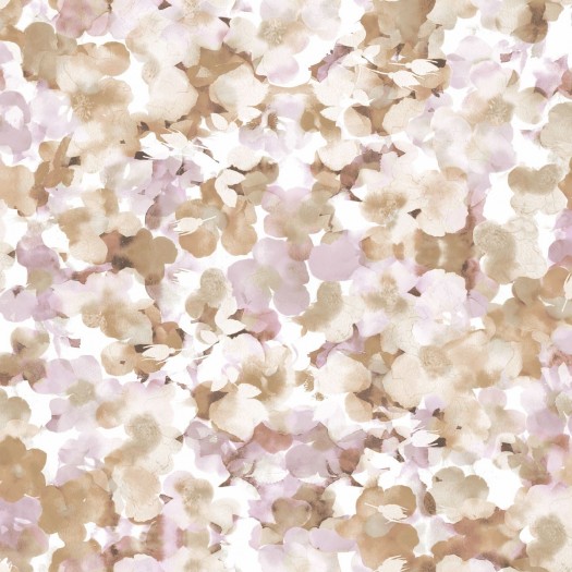 PAPEL PINTADO Flores románticas Rosa y Beige