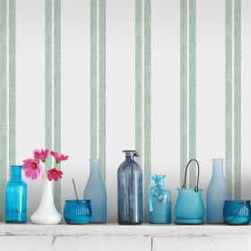 PAPEL PINTADO Raya doble verde
