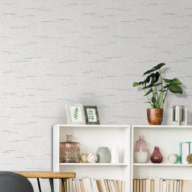 PAPEL PINTADO Esterilla Cosido Étnico Blanco