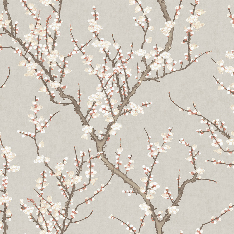 PAPEL P. 3 METROS AUTOADHESIVO. SAKURA TREE GRIS/BEIGE