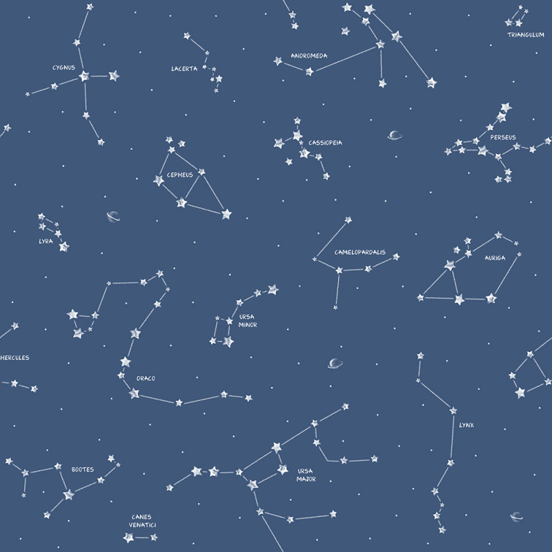PAPEL P. 3 METROS AUTOADHESIVO INFANTIL. CONSTELLATION AZUL