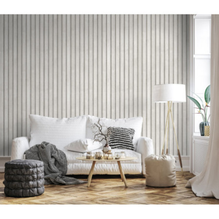 PAPEL PINTADO TEXTURA IMPRESA SLAT WALL BLANCO BLANCO
