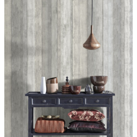 PAPEL PINTADO TEXTURA IMPRESA WOODS GRIS, BEIGE GRIS, BEIGE