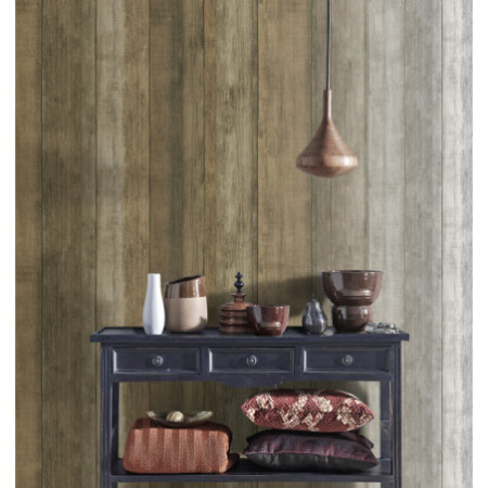 PAPEL PINTADO TEXTURA IMPRESA WOODS MARRON OSCURO MARRON OSCURO