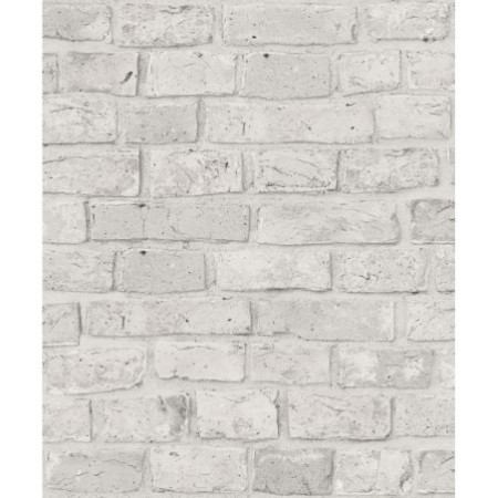PAPEL PINTADO TEXTURA IMPRESA BRICKWALL BLANCO BLANCO