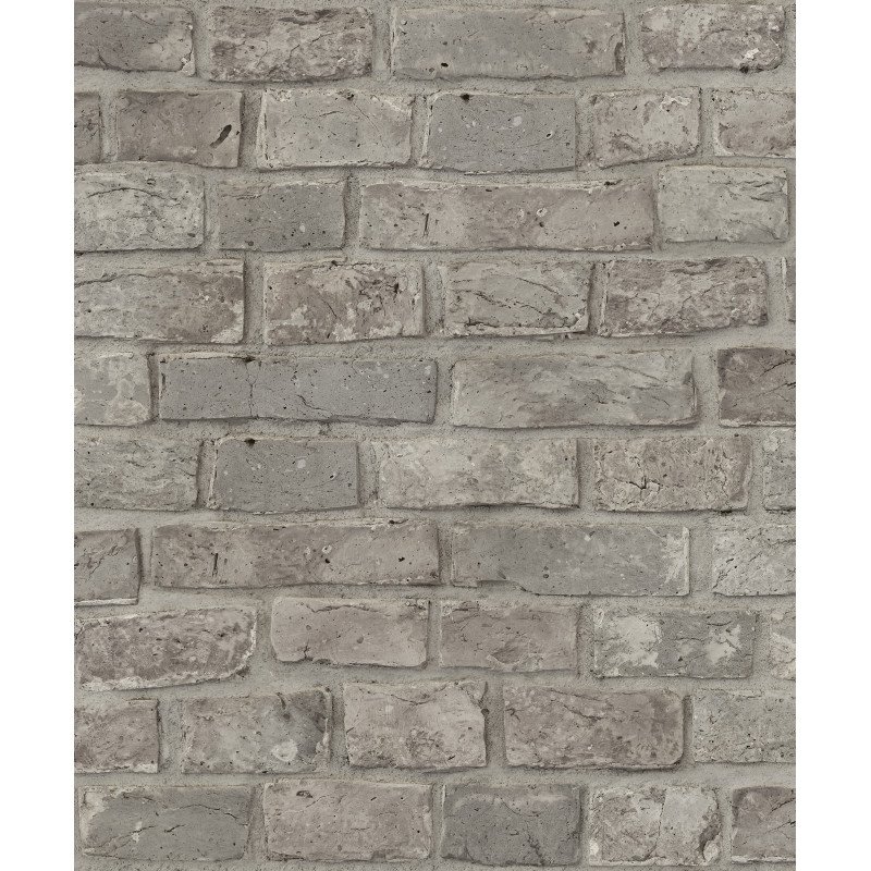 PAPEL PINTADO TEXTURA IMPRESA BRICKWALL GRIS OSCURO GRIS OSCURO