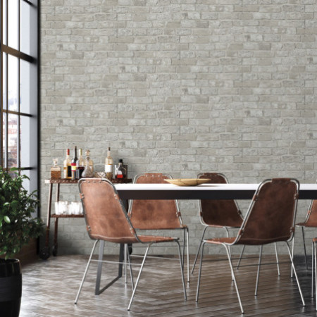 PAPEL PINTADO TEXTURA IMPRESA BRICKWALL GRIS C√ÅLIDO GRIS CÁLIDO