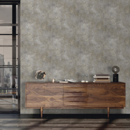 PAPEL PINTADO TEXTURA IMPRESA CONCRETE PLAIN GRIS OSCURO, ORO GRIS OSCURO, ORO