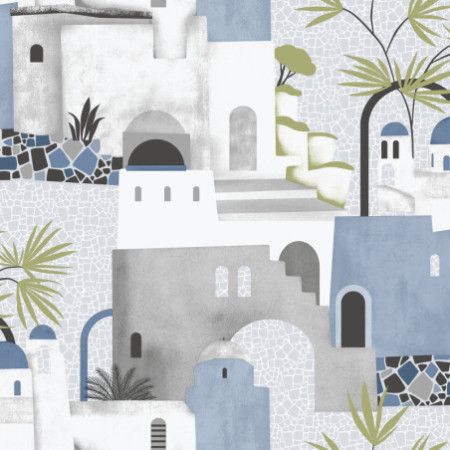 PAPEL PINTADO MEDITERRANEAN AZUL AZUL