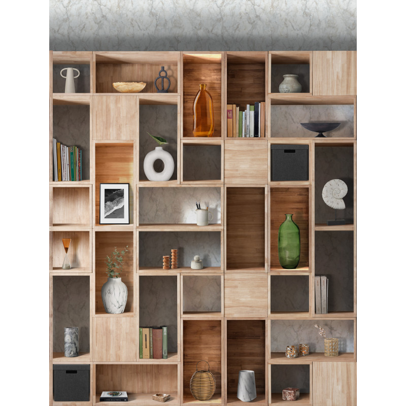 MURAL MURAL  WOOD SHELVING BLANCO BLANCO