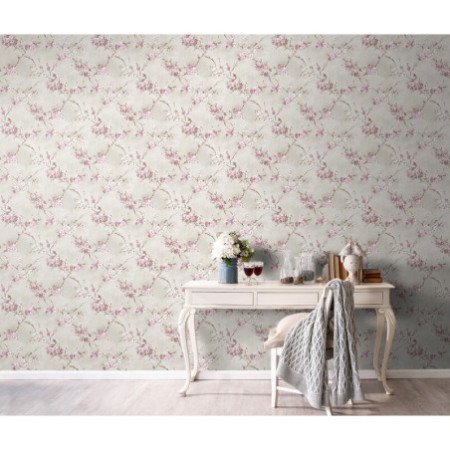 Ramage gris, rosa