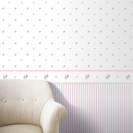 Sweet Stripe rosa, blanco